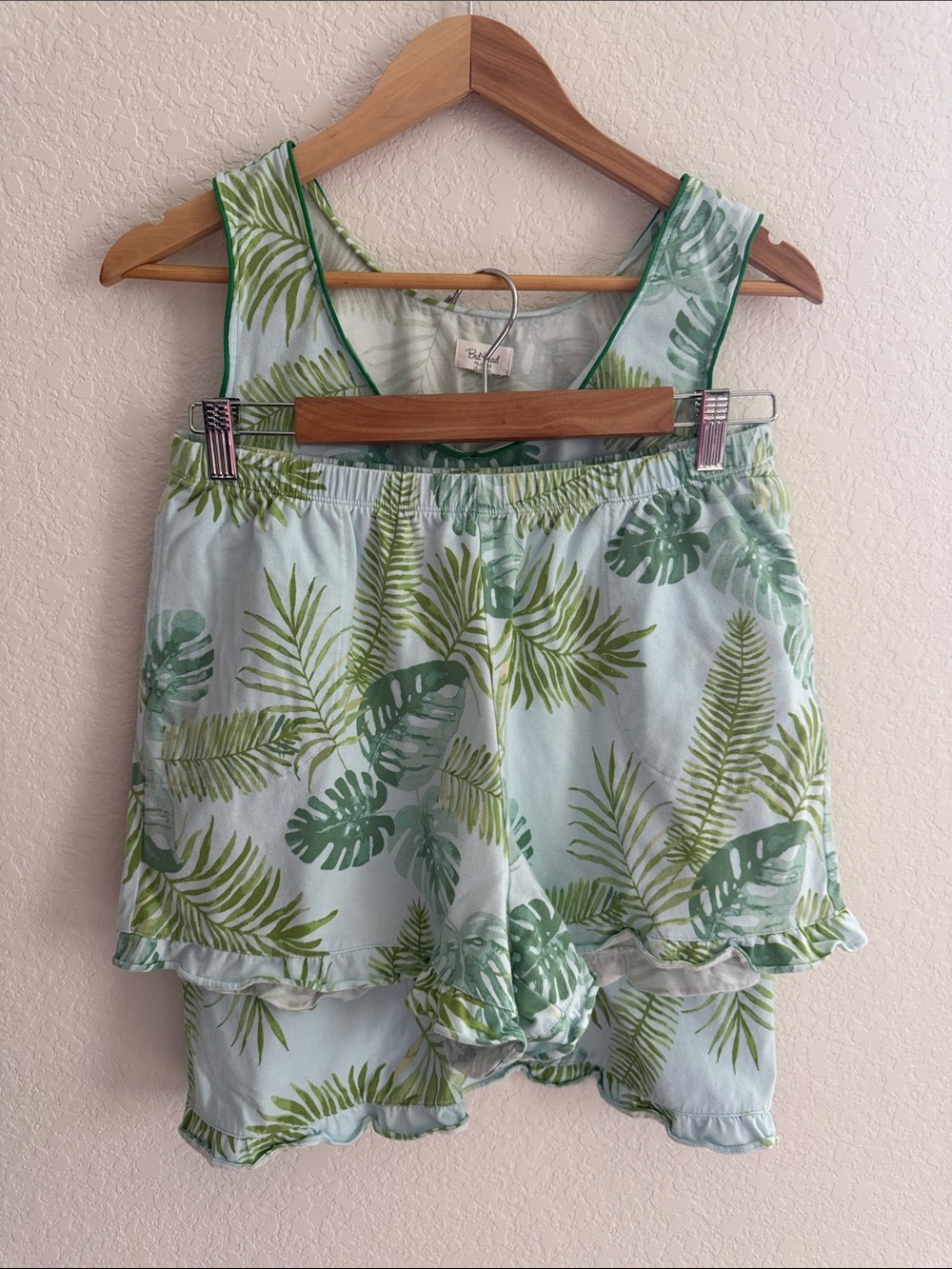 BedHead Print Stretch Organic Cotton Jersey Tank Shorts Pajamas Size M
